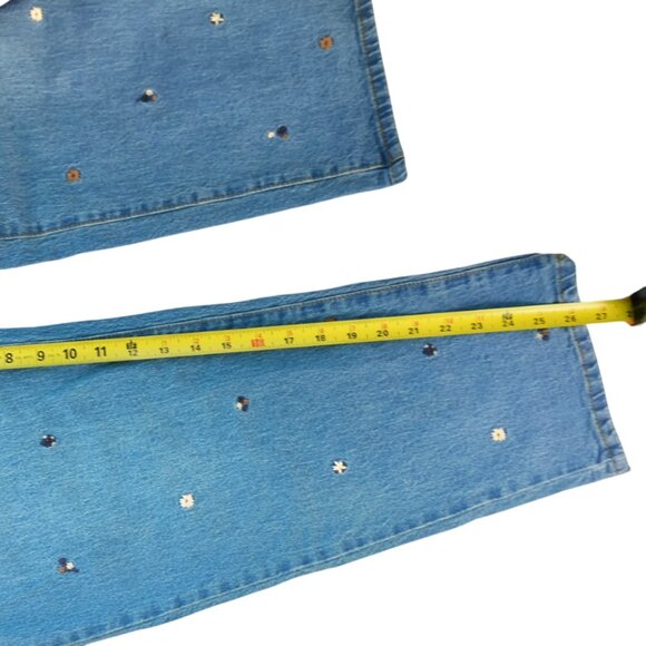 UNIVERSAL THREAD Size 12 Vintage Straight High Rise Floral Embroyered Boho - Picture 7 of 8